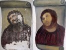 Испанская пенсионерка своими руками отреставрировала столетнюю фреску, превратив Иисуса в "волосатую обезьяну"