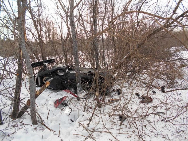 Под Первоуральском водитель снегохода разбился насмерть, врезавшись в дерево